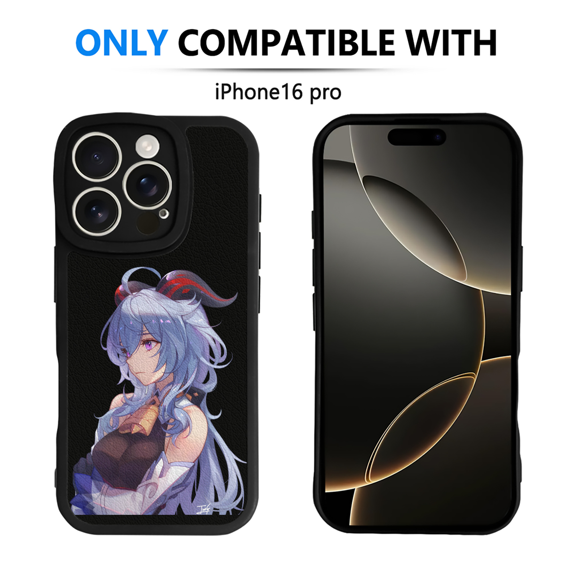 げんし神 甘雨 かんう genshin Ganyu 【iPhone 16シリーズ対応】シリコンスマホケース（レザー調） 材質：シリコン
